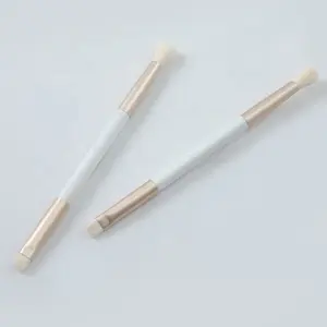 Double Sided Makeup Brush Single White Wood Handle Eye Shadow Tool