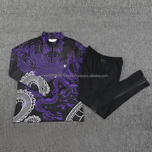 Conjunto de Traje de Entrenamiento de Fútbol de Manga Larga con Estampado y Media Cremallera, Transpirable, de Secado Rápido, con Logotipo de Club Personalizado, Ropa de Competición al por Mayor - Product Image 4