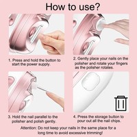 Pemotong Kuku Elektrik Jumon 4-in-1 dengan Pisau Lengkung, Lampu LED, Penggiling, Pemoles, Pemangkas Kuku Jari, Pemotong Manikur, Plastik
