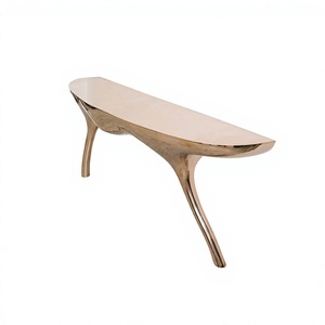 Modern Eco-Friendly Metal & Mirror Casted <b>Console</b> <b>Table</b> for Living Room Bedroom Hotel Interior Decoration - Product Image 1