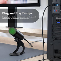 Microphone USB personnalisable pour podcast, ordinateur, microphone à condensateur pour jeux vidéo, YouTube, vidéo, support réglable, microphone de studio