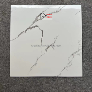 Carreaux de porcelaine blancs modernes pour salon, sol et murs intérieurs, carreaux de luxe en céramique pour sol 60x60 - Product Image 3