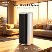 Speaker Kolom Luar Ruangan HKVS 120W IP65 Tahan Air, Tweeter Woofer Aluminium PA, Pemasangan di Dinding untuk Siaran Publik di Taman