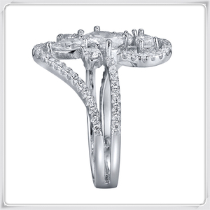 Anello Elegante XZY in <span class=keywords><strong>Argento</strong></span> 925 con Zirconi e Placcatura in Rodio per Feste e <span class=keywords><strong>Abiti</strong></span> alla Moda - Product Image 3