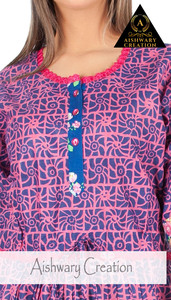 Handmade Indian Cotton Tunic Top – 100% Cotton Hand Block Printed Floral Design Casual Ethnic Midi Length Blouse for Women - Product Image 3
