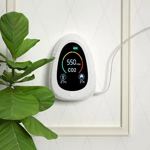 Wi-Fi Tuya App Smart Life 4in1 CO2 Meter Fire Smoke Alarm Độ Ẩm Giám Sát Nhiệt Độ Đầu Dò Ion Âm Phát Hiện Rò Rỉ Khí