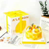 Scatola Regalo in Carta per Torte con Finestra Trasparente e Manico, Contenitore da Asporto per Torte di Compleanno e Matrimonio