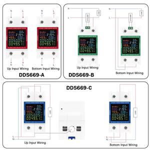 Monitor de CA de riel Din 110V220V Voltaje Factor de potencia de corriente Activo kWh Reinicio Cero Medidor de frecuencia de energía eléctrica Voltímetro DDS669 - Product Image 6