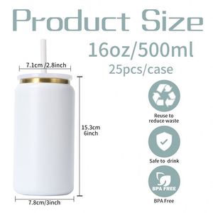 แก้วน้ำสแตนเลสสุญญากาศสองชั้น ขนาด 16 ออนซ์ ปราศจากสาร BPA ป้องกันการรั่วซึม เหมาะสำหรับกาแฟและเบียร์ สั่งซื้อขั้นต่ำน้อย - Product Image 2
