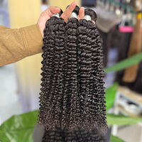 Venta al por mayor 100% cabello humano real rizado trama de extensiones de cabello de alta calidad Color Natural vietnamita pelo crudo Paquete de Color negro