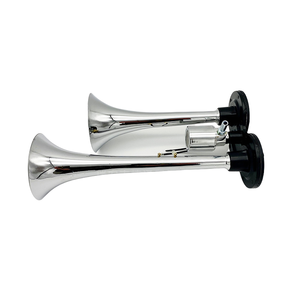 <b>Car</b> Speakers,Air Pump <b>Car</b> <b>Horn</b>, 150dB Dual-Tube Zinc Alloy Air <b>Horn</b>, Air Whistle <b>Horn</b>,12/24V Silver with Solenoid Valve - Product Image 3