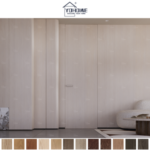 Yohome Hiện Đại Vô Hình Thiết Kế Cửa Chất Lượng Cao Khung Nhôm Gỗ Sồi Trắng Composite Rắn Gỗ Ẩn Cửa Ra Vào Cho Phòng Ngủ - Product Image 2