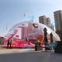 Palais de cristal gonflable pour enfants, maison à bulles géante transparente, île baleine, piscine à millions de balles océaniques, aire de jeux pour enfants