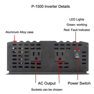 Convertidor de Corriente CA Portátil de Alta Eficiencia, Onda Sinusoidal Pura al 90%, Monofásico, 1500W, 48V, 110V, 1.5kW para Uso Doméstico, 3000W de Potencia Pico - Product Image 4