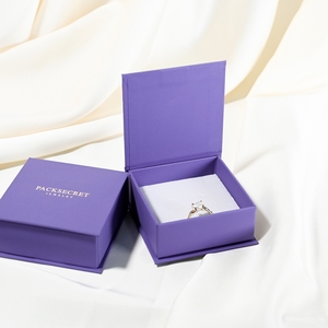PackSecret New Arrival Purple Paper <b>Book</b> Style Custom Silver Logo Magnetic <b>Box</b> for Necklaces Bracelets Square Jewelry <b>Box</b> - Product Image 4