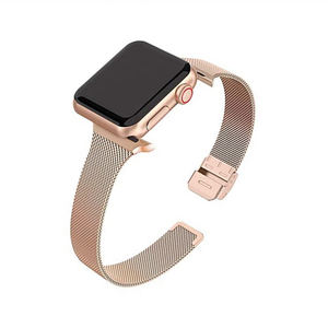 RYB élégant mince en acier inoxydable Premium Mesh <span class=keywords><strong>Watch</strong></span> <span class=keywords><strong>Bracelet</strong></span> pour <span class=keywords><strong>Apple</strong></span> <span class=keywords><strong>Watch</strong></span> Band 41mm 45mm 42mm 38mm - Product Image 6