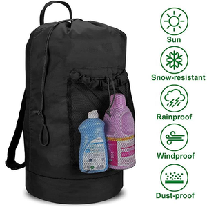 Borsa da viaggio pieghevole in nylon Oxford di alta qualità, resistente, con coulisse, tracolla e rete, per lavanderia, moderna, bestseller - Product Image 3