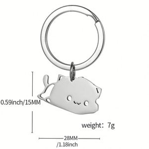 Nouvelles idées de produits : Porte-clés assortis chat mignon, vente en gros, logo personnalisé, promotion, acier inoxydable, animal, couple, ami - Product Image 4