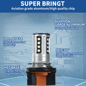 La voiture lumineuse superbe a mené les ampoules H15 24w Canbus de phare a mené des lumières courantes de jour a mené le phare mené par H15 - Product Image 2