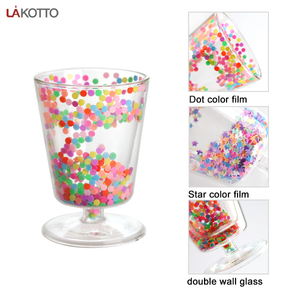 Gobelet <span class=keywords><strong>à</strong></span> double paroi en verre borosilicate avec logo imprimé personnalisé pour boire du café, du jus, des boissons, du thé, du lait avec des paillettes - Product Image 3