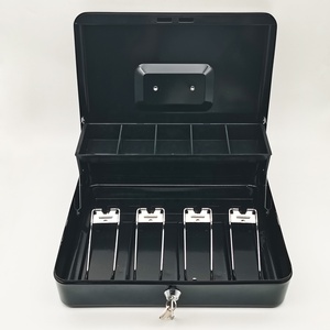 Soporte de metal portátil personalizado de 12 pulgadas con 9 divisores Mini caja de dinero de hierro Bandeja de dinero para llaves-Tienda segura Compatible con OEM - Product Image 3