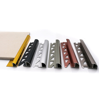 Bordure en métal poli doré pour carreaux, type fermé, pour coins en céramique