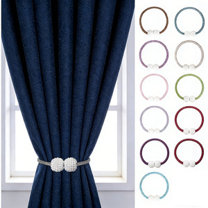 Pearl-embellished <b>curtain</b> tiebacks, a pair of <b>curtain</b> fasteners, pearl <b>rings</b>, decorative bed <b>curtain</b> storage ropes. - Product Image 1