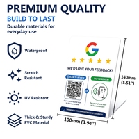 Support de commentaires Google préprogrammé avec code NFC et QR, en PVC étanche, pour comptoir, table, réception, pour la collecte de feedback client