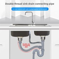 Tuyau de vidange sous évier moderne et minimaliste, à filetage double, pour éviers de cuisine et lave-vaisselle, directement de l'usine
