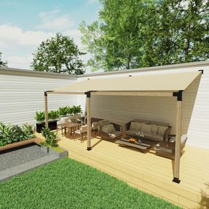 Kit de supports muraux pour pergola à toit incliné à 15 ° Supports pour pergola à 3 voies pour poutres en bois de 4 "x 4" - Product Image 3