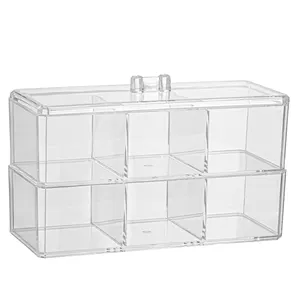 Mỹ phẩm lưu trữ hộp Acrylic lưu trữ đồ trang sức Hộp 2 Stackable Máy tính để bàn lưu trữ hộp