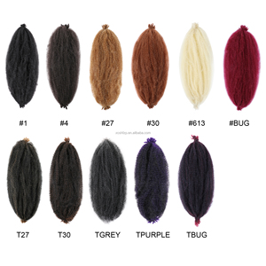 Extensions de tresses synthétiques Marley teintes chimiquement de 24 pouces, en fibre haute température pour femmes africaines, tresses torsadées afro kinky - Product Image 3