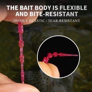 Señuelo de Pesca Spinpoler Mini Soft Ajing Worm Finesse, Cebo Flotante de Goma TPR de 3 cm para Pesca en Agua Media, Océano, Roca, para Zander y Lubina, Sin Anzuelos - Product Image 3