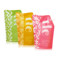 Recharge de savon moussant de bain en vrac liquide de lavage de corps de luxe de marque d'impression personnalisée de 1000ml dans un sac de poche doux au toucher