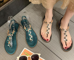 New Flat thời trang sang trọng Womens kim cương Dép Rome thiết kế giá thấp nhà máy Quảng Châu bán buôn Chất lượng cao Lady dép giày - Product Image 5