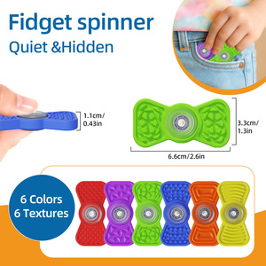 Silicone Sensory <b>Fidget</b> Spinner 6 Colors Textured Rotation Stress Reliever For Kids Ages 3+ - Product Image 3