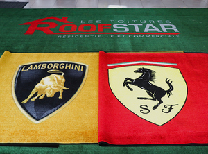 Prezzo basso Esterno Antiscivolo A Prova di Fuoco di Gomma di Nylon Su Misura Garage Stuoia Piede Del Motociclo di trasporto Stuoia Logo Stampato Porta Mat - Product Image 5