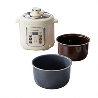 Cuisinière électrique multifonctionnelle de 6 litres avec deux cuves intérieures, idéale pour la préparation de soupes et de plats variés