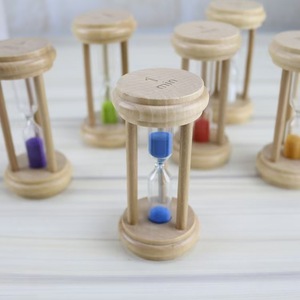 <span class=keywords><strong>Sablier</strong></span> décoratif Art Déco en bois naturel fait main, 1/2/3 minutes, ornement de bureau, maison, cuisine, cadeau d'entreprise - Product Image 5