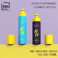 Botol Semprot Kosmetik Kosong Plastik PET Hitam Pink Mewah Daur Ulang Kustom OEM untuk Rambut, Tubuh, dan Wajah 240ml 150ml 200ml