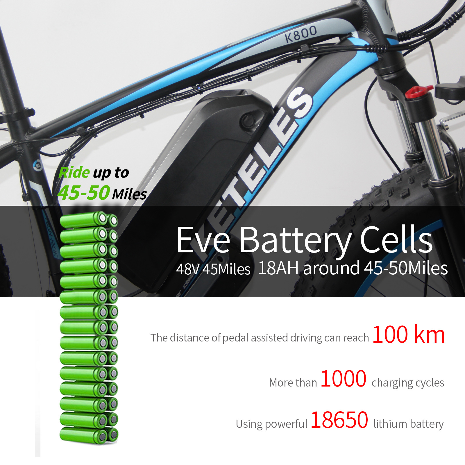 Fat Tire Electric Mountain Bike 48V 1000W Fatboy EBike