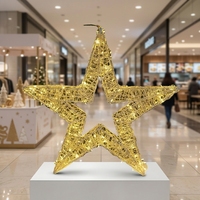 IP44 Wasserdichtes 3D LED Weißes Leuchtendes Acryl-Stern-Pentagramm-Motiv Manuelle Steuerung USB/AC-Betrieben Weihnachtsbaumspitze
