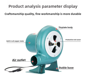 Tragbarer Outdoor 12V/220V DC/AC Batteriebetriebener Kleiner Elektrischer Luftgebläse mit Kunststoffblättern und Einstellbarer Geschwindigkeit für BBQ, OEM-Unterstützung - Product Image 4