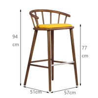 Tabouret de bar chaise haute moderne frêne chaise de bar en bois massif tabouret chaise de comptoir