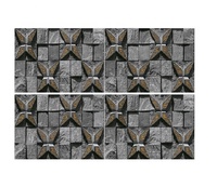 Revêtement mural extérieur en porcelaine finition rustique 300x600, surface perforée, bords rectifiés, étanche, installation facile, épaisseur 9 mm, pour villa