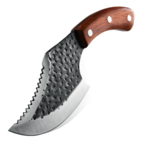 Couteau de boucher de cuisine de 5 pouces, couteau à désosser, hachoir à viande forgé à la main, couteau à découper la viande, couteau à abattre le poisson