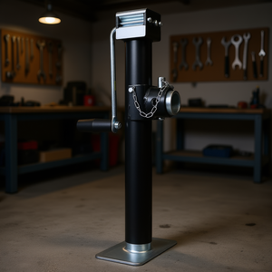 แม่แรงไฮดรอลิก 5000 ปอนด์ ระยะเคลื่อนที่ในแนวตั้ง 15-1/2 นิ้ว แบบเชื่อมต่อท่อ ติดตั้งบนท่อ หมุนได้ แม่แรงสำหรับรถพ่วง โครงสร้างเหล็ก - Product Image 2