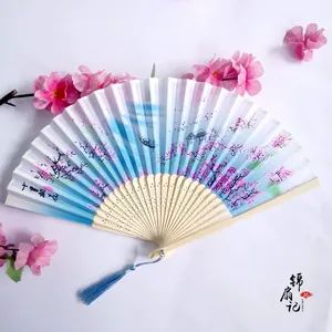 Éventail pliant personnalisé en tissu, bois, bambou ou papier, avec logo artistique, idéal pour les mariages et la promotion - Product Image 2