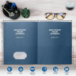 Carpeta Organizadora de Documentos Financieros y Declaraciones de Impuestos con Dos Bolsillos, Personalizada con Marca Privada, para Servicios de Contabilidad - Product Image 2