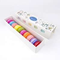 Boîte d'emballage en papier coulissante pour macarons, biscuits, baklava, avec logo personnalisé en feuille d'argent, 10 pièces, pour boulangerie, emballage de vente au détail
